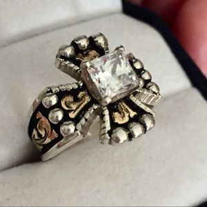 HYO SILVER 10k/Sterling Silver CZ Ring - Like New